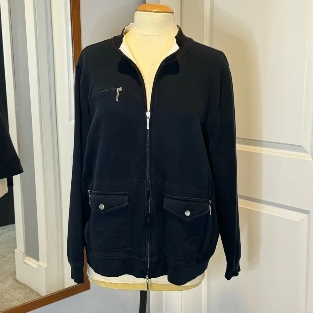 Lauren Ralph Lauren zip front Jacket Navy blue plus 3X